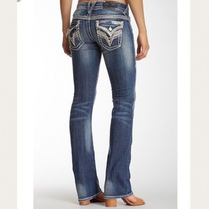Vigoss The New York Slim Boot Crystal Button Jeans